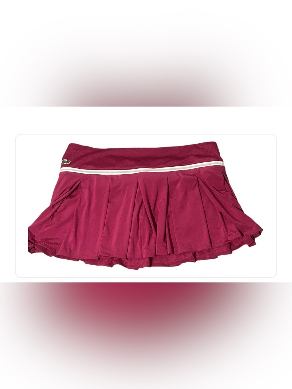Lacoste Pleated Tennis Skirt with White Waistband Size 40. Fits US 8.